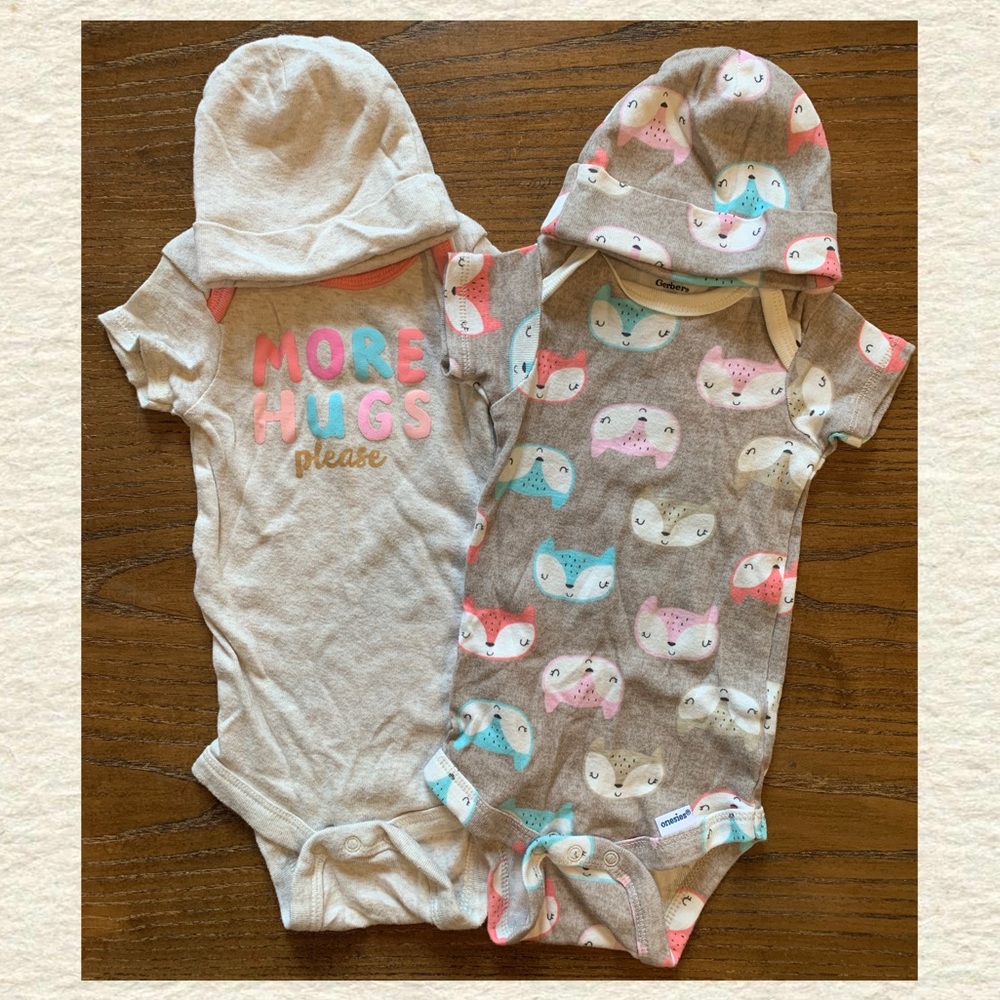 5/$20 Pair of Gerber Girls Onesie's & Caps